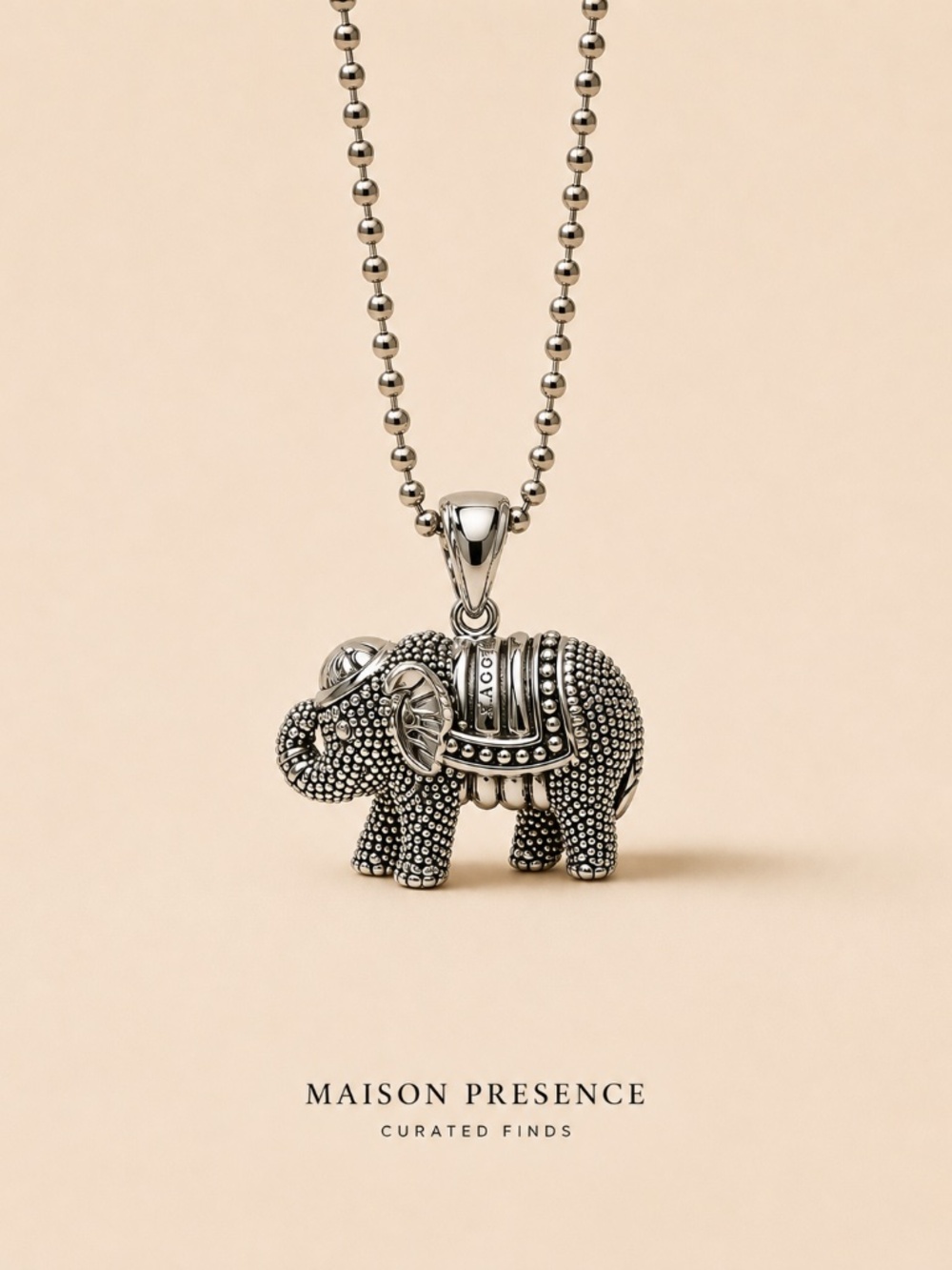 LAGOS Silver Elephant Pendant Necklace